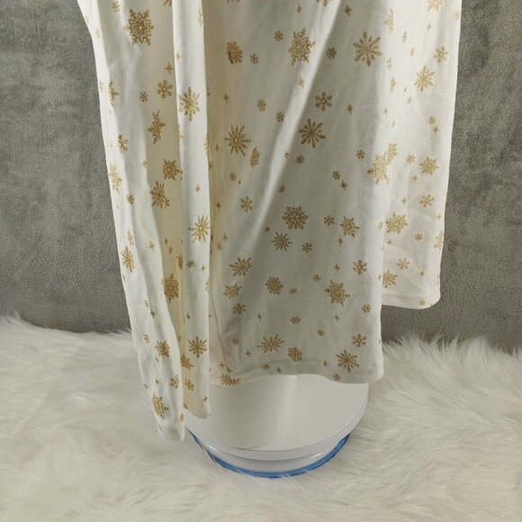 NWT KAREN SCOTT Christmas Glitter Snowflake Top XL(16-18) Cotton Pullover White - Picture 6 of 11